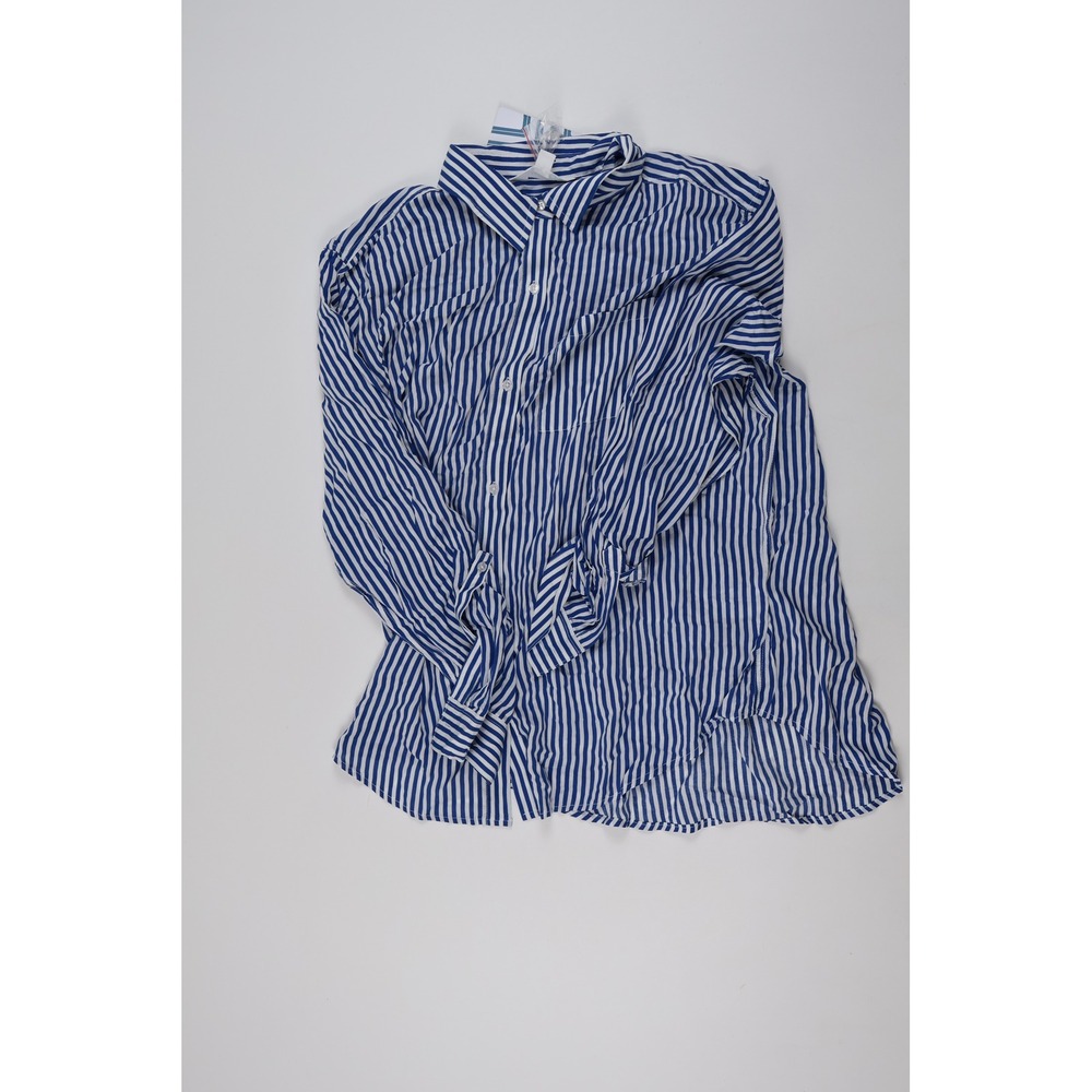 Market & Spruce Button Down Shirt Blue White Striped XL NWT